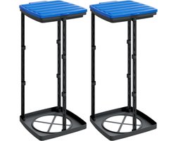 vidaXL - Vuilniszakhouders - 2 - st - 60 - L - PP - zwart - en - blauw