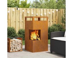vidaXL - Vuurkorf - Bruin - 50 - x - 50 - x - 100 - cm - Cortenstaal