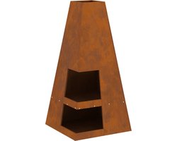 vidaXL - Vuurkorf - Bruin - 50 - x - 50 - x - 100 - cm - Cortenstaal