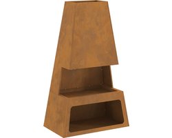 vidaXL - Vuurkorf - Bruin - 60 - x - 35 - x - 100 - cm - Cortenstaal