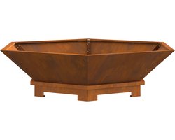 vidaXL - Vuurkorf - Hexagonaal - 100x100x28 - cm - Verweerd - Staal