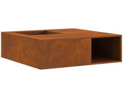 vidaXL - Vuurkorf - met - Houtopslag - 100x100x30 - cm - Weerbestendig - Staal