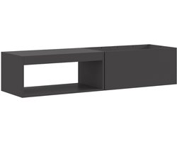 vidaXL - Vuurkorf - met - Houtopslag - Zwart - 160x45x35 - cm - Staal