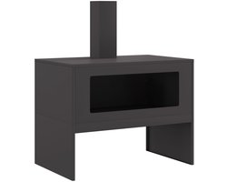 vidaXL - Vuurkorf - met - Schoorsteen - Zwart - 80x50x96 - cm - Staal