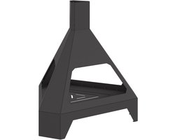 vidaXL - Vuurkorf - met - Schouw - Zwart - 50x43x52 - cm - Staal