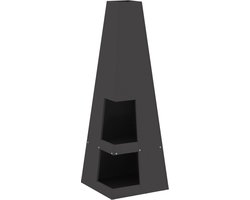 vidaXL - Vuurkorf - Zwart - 35 - x - 35 - x - 100 - cm - Staal