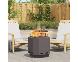 vidaXL - Vuurkorf - Zwart - 48 - x - 48 - x - 51 - cm - Koudgewalst - staal