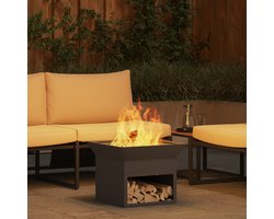 vidaXL - Vuurkorf - Zwart - 50 - x - 50 - x - 40 - cm - Staal