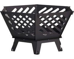 vidaXL - Vuurkorf - Zwart - 60 - x - 53 - x - 30 - cm - Staal