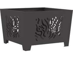 vidaXL - Vuurkorf - Zwart - 60 - x - 60 - x - 40 - cm - weervast - staal