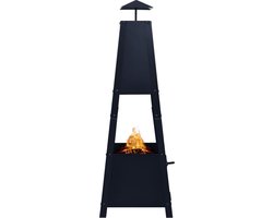 vidaXL - Vuurplaats - 35x35x99 - cm - staal - zwart