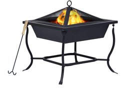 vidaXL - Vuurplaats - 42x42x45 - cm - staal - zwart
