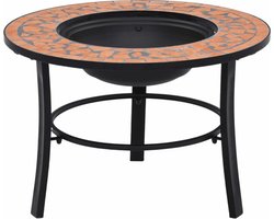 vidaXL - Vuurschaal - mozaïek - 68 - cm - keramiek - terracottakleurig