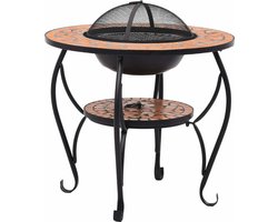 vidaXL - Vuurtafel - mozaïek - 68 - cm - keramiek - terracottakleurig