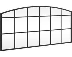 vidaXL Wall mirror arch 80x40 cm iron black, wall mirror, mirror round black, corridor mirror, standing mirror, hanging mirror, wall mirror large