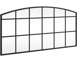 vidaXL Wall mirror arch 80x40 cm iron black, wall mirror, mirror round black, corridor mirror, standing mirror, hanging mirror, wall mirror large