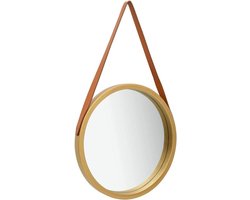 vidaXL Wall mirror with band 40 cm gold colored