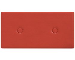 vidaXL - Wand - Hoofdbord - 12 - pcs - Rood - 30 - x - 15 - cm - Kunstleer