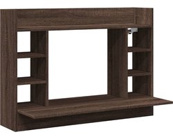 vidaXL - Wandbureau - 105x48x75 - cm - bewerkt - hout - bruin - eikenkleurig