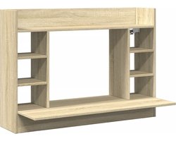 vidaXL - Wandbureau - 105x48x75 - cm - bewerkt - hout - sonoma - eikenkleurig