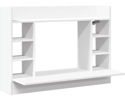 vidaXL - Wandbureau - 105x48x75 - cm - bewerkt - hout - wit