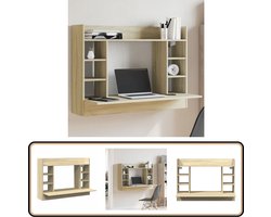 vidaXL Wandbureau - 105x48x75 cm - Sonoma eiken Zwevend Bureau - Wandbureau - Kantoorbureau - Houten Bureau - Sonomaplank