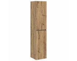 vidaXL - Wandgemonteerde - Badkamerkast - Artisanaal - eiken
