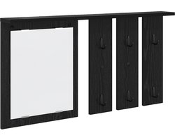 vidaXL - Wandgemonteerde - kapstok - met - plank - Zwart - eiken - 84 - x - 10 - x - 80 - cm