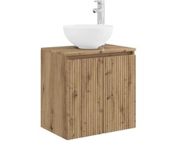 vidaXL - Wandgemonteerde - wastafel - van - een - meubel - Artisanaal - eiken