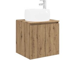 vidaXL - Wandgemonteerde - wastafel - van - een - meubel - Artisanaal - eiken