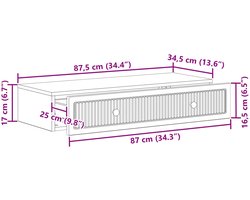 vidaXL - Wandgemonteerde - Zijtafel - Artisanaal - eiken - 87,5 - x - 34,5 - x - 17 - cm
