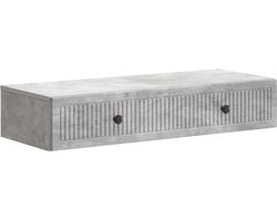 vidaXL - Wandgemonteerde - Zijtafel - Betongrijs - 87,5 - x - 34,5 - x - 17 - cm