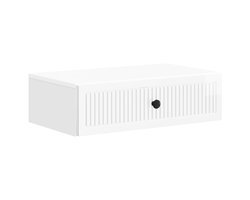 vidaXL - Wandgemonteerde - Zijtafel - Hoogglans - Wit - 59 - x - 34,5 - x - 17 - cm