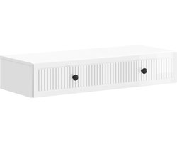 vidaXL - Wandgemonteerde - Zijtafel - Hoogglans - Wit - 87,5 - x - 34,5 - x - 17 - cm