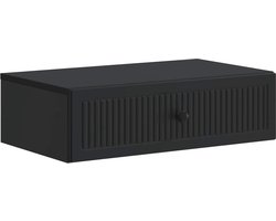 vidaXL - Wandgemonteerde - Zijtafel - Zwart - 59 - x - 34,5 - x - 17 - cm - Bewerkt - hout