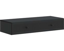 vidaXL - Wandgemonteerde - Zijtafel - Zwart - 87,5 - x - 34,5 - x - 17 - cm - Bewerkt - hout