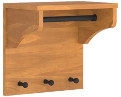 vidaXL - Wandkapstok - SANDNES - 43x30x42 - cm - massief - grenenhout