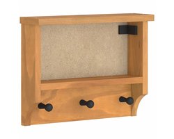 vidaXL - Wandkapstok - SANDNES - 45x12x35 - cm - massief - grenenhout