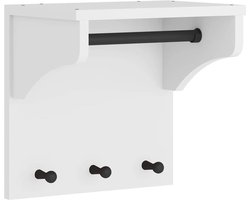 vidaXL - Wandkapstok - SANDNES - wit - 43x30x42 - cm - massief - grenenhout