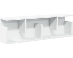 vidaXL - Wandkast - 100x20x30 - cm - bewerkt - hout - wit