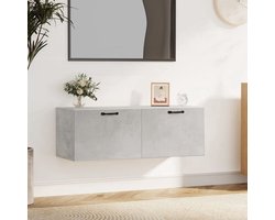 vidaXL Wandkast 100x36-5x35 cm bewerkt hout betongrijs - Wandkast - Wandkasten - Hangkast - Hangende Kast