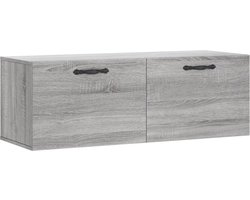 vidaXL - Wandkast - 100x36,5x35 - cm - bewerkt - hout - grijs - sonoma - eikenkleurig