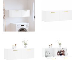 vidaXL - Wandkast - 100x36,5x35 - cm - bewerkt - hout - wit