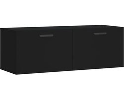 vidaXL - Wandkast - 100x36,5x35 - cm - bewerkt - hout - zwart