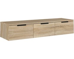 vidaXL - Wandkast - 102x30x20 - cm - bewerkt - hout - sonoma - eikenkleurig