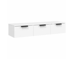 vidaXL - Wandkast - 102x30x20 - cm - bewerkt - hout - wit