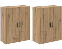 vidaXL - Wandkast - 2 - pcs - Artisan - Eiken - 69,5 - x - 34 - x - 90 - cm - Bewerkt - hout