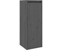 vidaXL - Wandkast - 30x30x80 - cm - massief - grenenhout - grijs
