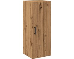 vidaXL - Wandkast - 34,5x34x90 - cm - bewerkt - hout - artisanaal - eikenkleur