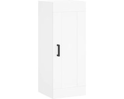 vidaXL - Wandkast - 34,5x34x90 - cm - bewerkt - hout - wit